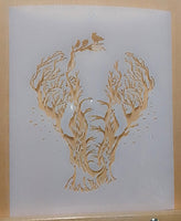 Elephant Airbrush art stencil Mylar ships worldwide.