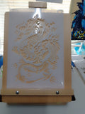 Eastern Dragon Airbrush art stencil available in 2 sizes Mylar ships worldwide.