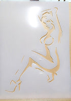 Pinup Girl Airbrush art stencil available in 2 sizes Mylar ships worldwide.