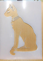 Egyptian Cat Airbrush art stencil Available in 2 sizes Mylar ships worldwide.