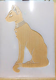 Egyptian Cat Airbrush art stencil Available in 2 sizes Mylar ships worldwide.