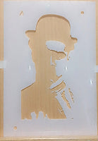 Three layer Charley Chaplin Airbrush art stencil set clear Mylar ships worldwide.