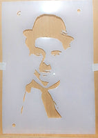 Three layer Charley Chaplin Airbrush art stencil set clear Mylar ships worldwide.