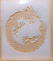 Circular Dragon Airbrush art stencil available in 2 sizes Mylar ships worldwide.