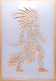 Aztec warrior Stencil Airbrush Art stencil Artists Aztec template available in 3 sizes Mylar ships worldwide.