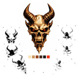 6 Layer Infernal Horned Skull Stencil set template