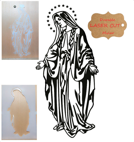 Religious Airbrush art stencil available in 2 sizes Mylar ships worldwide.