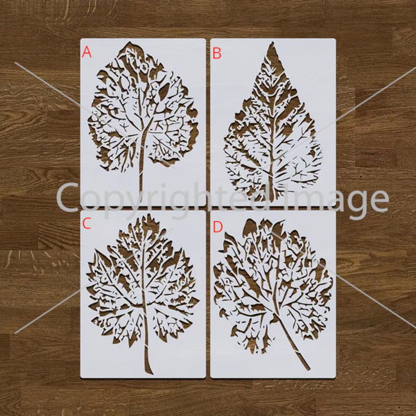 Cool Airbrush Leaf textures art stencil 4 to choose from