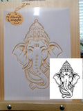 Lord Ganesh Airbrush art stencil available in 2 sizes Mylar ships worldwide.