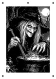 6 Layer Witch at Cauldron Stencil set template Ships worldwide Reusable many times durable mylar