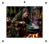 6 Layer Witch at Cauldron Stencil set template Ships worldwide Reusable many times durable mylar