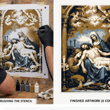 6 Layer Religious scene Stencil set template Reusable many times durable mylar