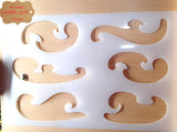 French Curve Shield set Airbrush art stencil Artists curve template available in 6 sizes Mylar SET OF 6