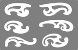 French Curve Shield set Airbrush art stencil Artists curve template available in 6 sizes Mylar SET OF 6