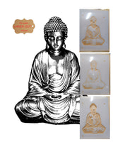 Three layer Sitting Buddha Airbrush art stencil set clear Mylar ships worldwide.