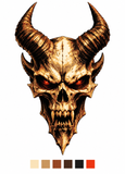 6 Layer Infernal Horned Skull Stencil set template