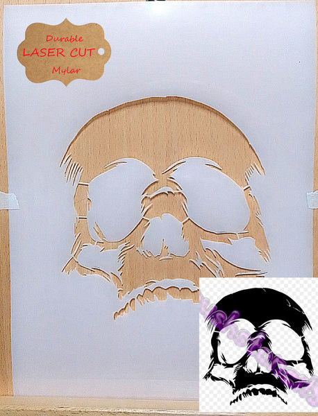 Skull Airbrush art stencil  Mylar ships worldwide.