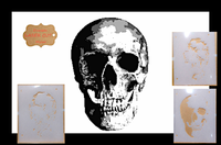 Three layer Skull Airbrush art stencil set Mylar