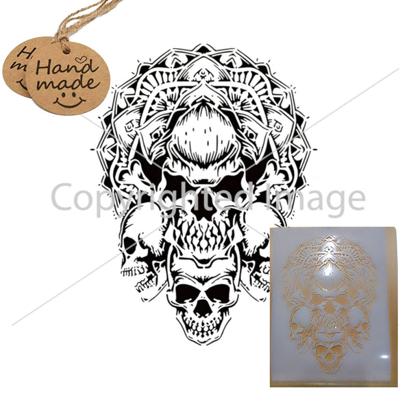 Skulls Airbrush art stencil Available in 2 sizes Mylar ships worldwide.