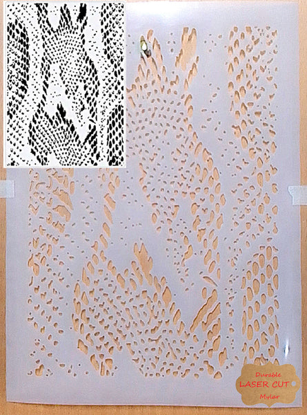 Snake Skin Airbrush art stencil available in 3 sizes Mylar