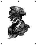 6 Layer Steampunk Man art airbrush Stencil set template