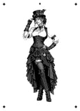 6 Layer steampunk Girl Stencil set template