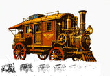 6 Layer steampunk Wagon Stencil set template