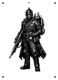6 Layer Steampunk Soldier art airbrush Stencil set template