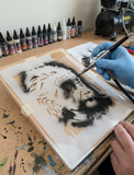 Old Man stencil Airbrush art stencil artists old man template available in 7 sizes Mylar ships worldwide.