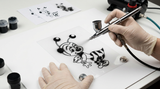Cut Bee Airbrush art stencil available in 7 sizes Mylar ships worldwide.