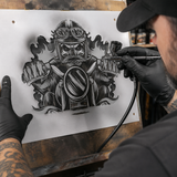 Three layer Biker Airbrush art stencil set clear Mylar ships worldwide.