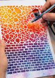 Stonework Airbrush art stencil Mylar ships worldwide.