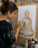 Three layer Sitting Buddha Airbrush art stencil set Mylar ships worldwide.