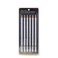 6pcs Macaron White Charcoal Pencils, 4mm Bold Point