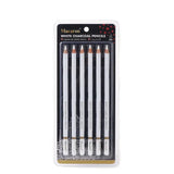 6pcs Macaron White Charcoal Pencils, 4mm Bold Point