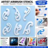 French Curve Shield set Airbrush art stencil Artists curve template available in 6 sizes Mylar SET OF 6