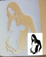 Pretty Girl stencil Airbrush art stencil available in 2 sizes Mylar ships worldwide.