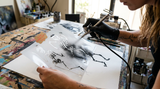 Dancing Skeletons stencil Airbrush art stencil available in 7 sizes Mylar ships worldwide.