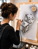 Dice Airbrush art stencil available in 7 sizes Mylar ships worldwide.