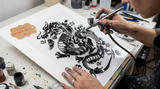 Eastern Dragon Airbrush art stencil available in 7 sizes Mylar ships worldwide.
