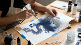 Dragon Airbrush art stencil Mylar ships worldwide.