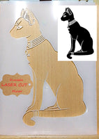 Egyptian Cat Airbrush art stencil Available in 2 sizes Mylar ships worldwide.