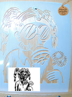 Cool Gas mask Airbrush art stencil Available in 2 sizes