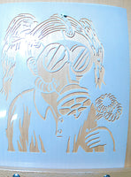 Cool Gas mask Airbrush art stencil Available in 2 sizes