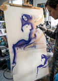 Girl Airbrush art stencil available in 7 sizes Mylar ships worldwide.