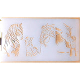 Horse and girl Stencil Airbrush art stencil Artists equestrian template Mylar ships worldwide.