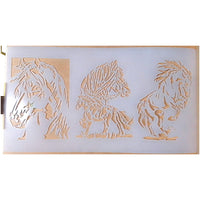 Horse and girl Stencil Airbrush art stencil Artists equestrian template Mylar ships worldwide.