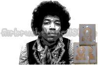 Three layer Jimi Hendrix Airbrush art stencil set clear Mylar ships worldwide.