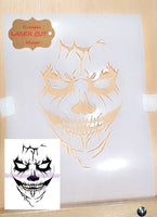 Joker (D) Airbrush art stencil available in 2 sizes Mylar ships worldwide.