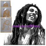 Three layer Bob Marley Airbrush art stencil set clear Mylar ships worldwide.